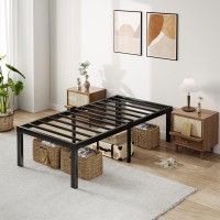 Lijqci Twin Bed Frame 16 Inch Heavy Duty Metal Platform With Storage Easy Assembly Non-Slip Noise Free Mattress Foundation No Box Spring Needed
