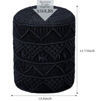 Wimarsbon Pouf Ottoman Hand Knitted Cotton Footrest Boho Decor Knit Floor Stool For Bed Room 14 Round Pouffe Ottoman Hollo