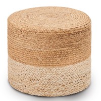 Wimarsbon Ottoman Pouf Natural Braided Jute Poof 18 Outdoor Ottoman For Garden Rustic Handweave Lounge Pouffe Boho Footres