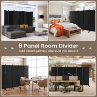 Giantex 6 Panel Room Divider 132W X 68H Large Folding Privacy Screen Rolling Partition Room Dividers For Home Office Studi