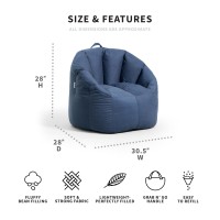 Big Joe Milano Lenox Denim Cobalt Beanbag Chair