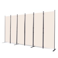 Chosenm Room Divider, 6 Panel Folding Privacy Screens With Wider Support Feet, 6 Ft Portable Room Partition For Room Separator, 132