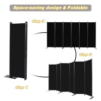 Chosenm Room Divider 6 Panel Folding Privacy Screens With Wider Support Feet 6 Ft Portable Room Partition For Room Separator