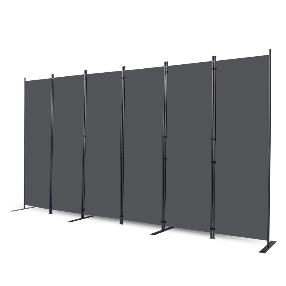 Chosenm Room Divider, 6 Panel Folding Privacy Screens With Wider Support Feet, 6 Ft Portable Room Partition For Room Separator, 132