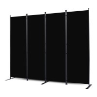 Chosenm Room Divider 4 Panel Folding Privacy Screens With Wider Feet 6 Ft Portable Room Partition For Room Separator Room Div