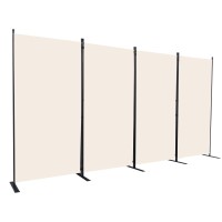 Chosenm Room Divider, 4 Panel Folding Privacy Screens With Wider Support Feet, 6 Ft Portable Room Partition For Room Separator, 136