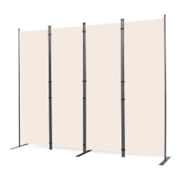 Chosenm Room Divider 4 Panel Folding Privacy Screens With Wider Support Feet 6 Ft Portable Room Partition For Room Separator