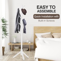 Wangmuxia Coat Rack Freestanding Coat Rack With 8 Hooks And 3 Adjustable Size Tree Coat Racks For Bedroom Hallway Entrance O