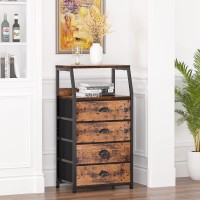 Furnulem Night Stand Tall 4 Drawers Dresser For Bedroom Hallway Nursery Closet Organizer Nightstand Bedside Table Furniture