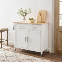 Tristan Kitchen IslandCart WhiteNatural