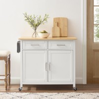 Tristan Kitchen IslandCart WhiteNatural