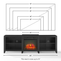 Ronin 69 Low Profile Tv Stand WFireplace Black