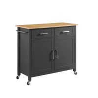 Tristan Kitchen IslandCart GrayNatural