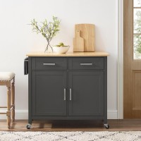 Tristan Kitchen IslandCart GrayNatural