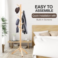 Wangmuxia Coat Rack Freestanding Coat Rack With 8 Hooks And 3 Adjustable Size Tree Coat Racks For Bedroom Hallway Entrance O