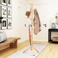 Wangmuxia Coat Rack Freestanding Coat Rack With 8 Hooks And 3 Adjustable Size Tree Coat Racks For Bedroom Hallway Entrance O