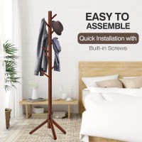 Wangmuxia Coat Rack Freestanding Coat Rack With 8 Hooks And 3 Adjustable Size Tree Coat Racks For Bedroom Hallway Entrance O