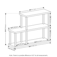 Furinno TurnNTube No Tools 3Tier Ladder Decorative Display Shelf Solid WhiteBlack