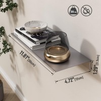 Danpoo Metal Wall Shelf Small Floating Shelf Bathroom Wall Shelf 12 Display Shelves For Wall Storage Grey