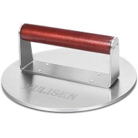 Hulisen 85Inch Burger Press 25 Lbs Heavy Duty Bacon Grill Press Stainless Steel Smashed Burger Press Round Smasher With