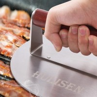 Hulisen 85Inch Burger Press 25 Lbs Heavy Duty Bacon Grill Press Stainless Steel Smashed Burger Press Round Smasher With