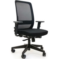 Cavilusa Velo Ergonomic Mesh Back Office Chair With Fabric Seat In Black