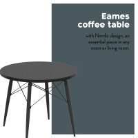 The Shop Circular Coffee Table - Type - 4 Legs - Mdf Cover With Laminate - Side Table - Home Decoration - Ideal For Living Room And Dining Room - 80 Cm. Diameter X 44 Cm. (Black)