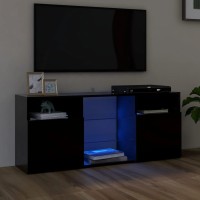 vidaXL TV Cabinet with LED Lights Black 472x118x197