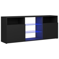 vidaXL TV Cabinet with LED Lights Black 472x118x197