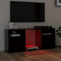 vidaXL TV Cabinet with LED Lights Black 472x118x197