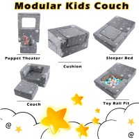 Memorecool Toddler Chair Star Glow In Dark Kids Couch Fold Out Modular Chair For Boy Girl Grey Baby Sofa Chair For Bedroom Lou