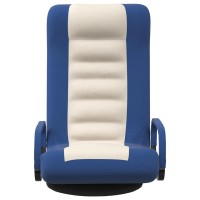 vidaXL Swivel Floor Chair Blue and Cream Fabric