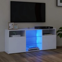 vidaXL TV Cabinet with LED Lights White 472x118x197
