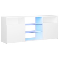 vidaXL TV Cabinet with LED Lights White 472x118x197