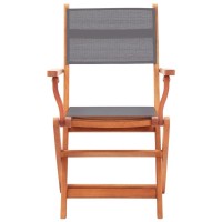 Vidaxl Folding Patio Chairs 2 Pcs Solid Eucalyptus Wood&Textilene