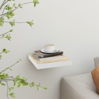 vidaXL Floating Wall Shelf Oak and White 23x235x38 cm MDF