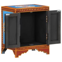 vidaXL Hand Painted Bedside Cabinet 15.7x11.8x19.7 Solid Mango Wood