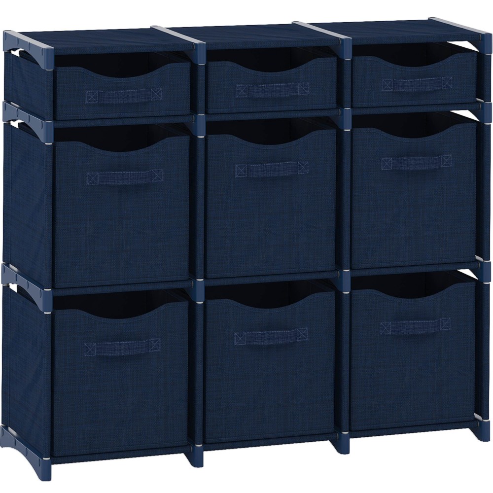 9 Cube Closet Organizers And Storage Includes All Storage Cube Bins Easy To Assemble Closet Storage Unit With Drawers Room