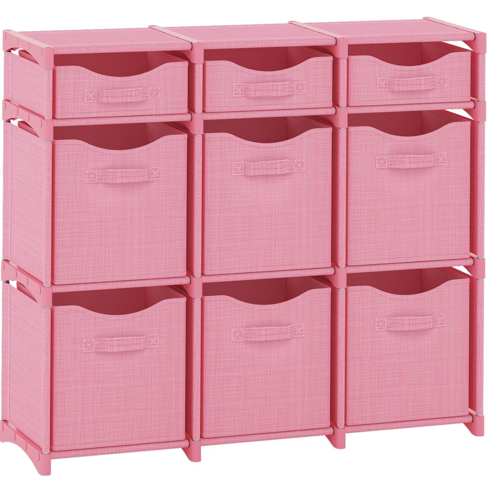 9 Cube Closet Organizers And Storage Includes All Storage Cube Bins Easy To Assemble Closet Storage Unit With Drawers Room