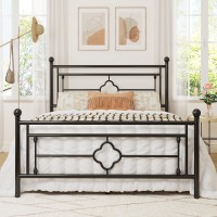 Allewie Full Size Metal Platform Bed Frame With Victorian Vintage Headboard And Footboardmattress Foundationunder Bed Storage