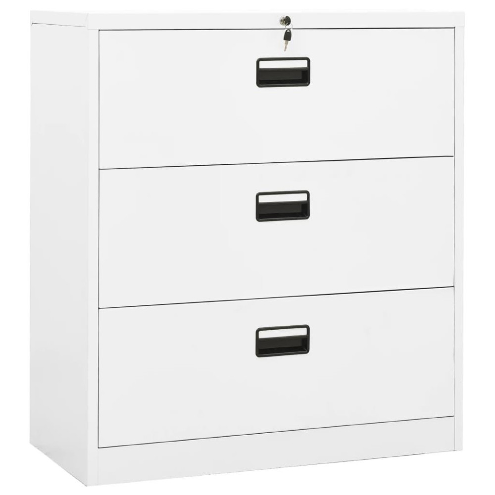 vidaXL Filing Cabinet White 90x46x103 cm Steel