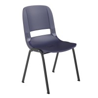 Hercules Series 661 Lb. Capacity Navy Ergonomic Shell Stack Chair With Black Frame And 16'' Seat Height