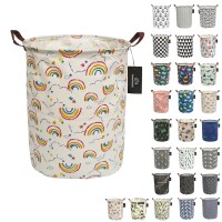 Collapsible Laundry Basket - Godenmoning 62.8L Large Sized Round Waterproof Storage Bin With Handles,Home Decor,Toy Organizer,Children Nursery Hamper. (Rainbow)