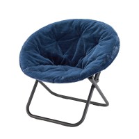 Urban Lifestyle Faux Fur Saucer Chair Navy