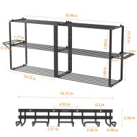 Zeakoc Power Tool Organizer 4 Layers 8 Drill Holder Wall Mount Garage Organization For Handheld Power Tools 2Pack