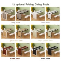 Horv Folding Dining Table Laundry Table Wall Mounted Fold Up Convertible Desk Mdf Floating Desk Computer Table Drop-Leaf Desk Workbench Space Saving For Office, Bedroom, Kitchen, Living Room