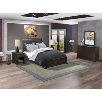 East West Furniture Cordova 5Pc Queen Bedroom Set Includes a Queen Bed Solid Wood Dresser Bedroom Mirror and 2 Modern Bedroom