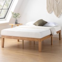 Mellow Naturalista Classic 16 Inch Solid Wood Platform Bed With Wooden Slats Natural Pine King