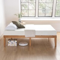 Mellow Naturalista Classic 16 Inch Solid Wood Platform Bed With Wooden Slats Natural Pine King