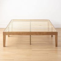 Mellow Naturalista Classic 16 Inch Solid Wood Platform Bed With Wooden Slats Natural Pine King